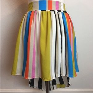 Material Girl Candy stripe hi-lo hem skirt
